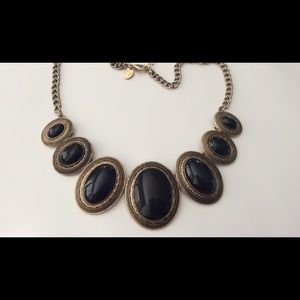 Necklace With Large Black Oval Stones